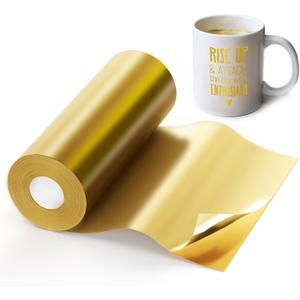 Gold Permanent Vinyl, Gold Vinyl for Cricut Cutting Machine, 12" x 40 FT Gold Adhesive Vinyl Roll for Cricut, Silhouette Cameo Vinyl Cutter, Craft, Sign, Wall Sticker (Matte Gold)