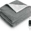 Heated Blanket 50"x60" Electric Throw Blanket with 5 Heat Settings, 10H Auto-Off, Soft Wave Fleece for Couch, Bed & Office, ETL Certified