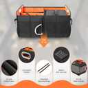 StorageWorks Trunk Organizer for SUV, Multi-Compartment Car Trunk Organizer, Car Organizer and storage with Aluminum Alloy Handle, Medium, Black and Orange, 1-Pack