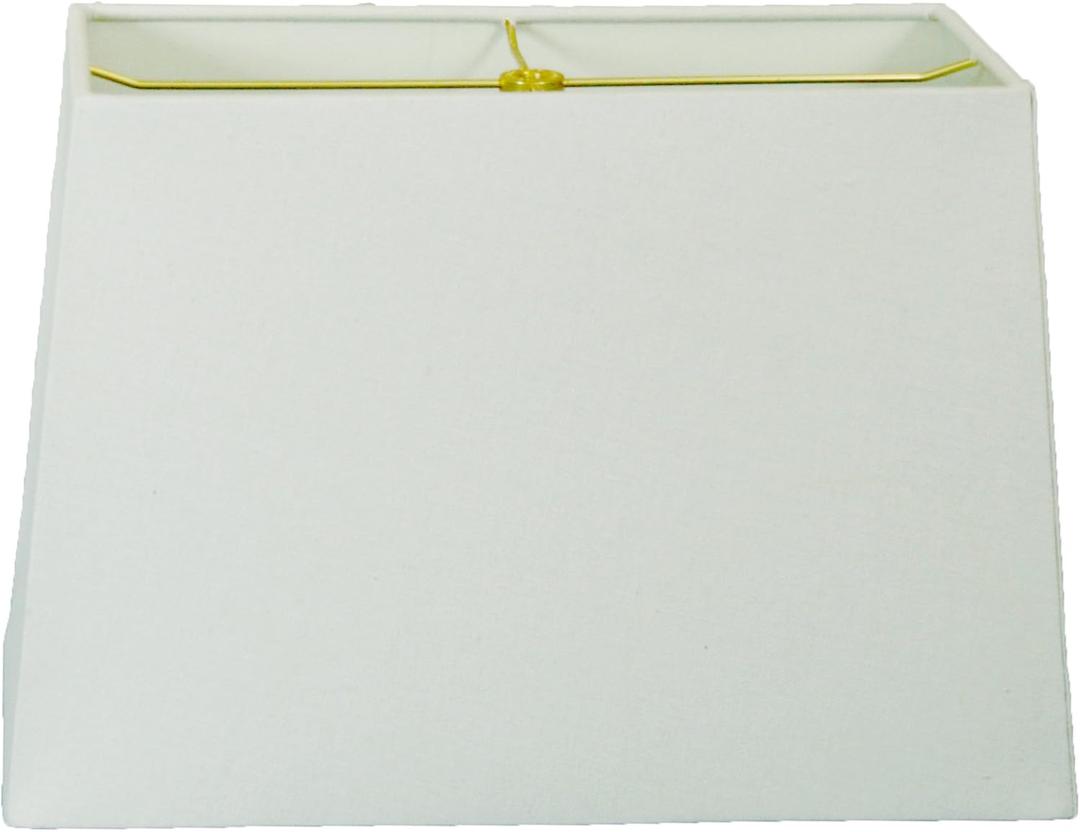 Royal Designs HB-613-12LNWH Rectangle Hard Back Lamp Shade, (5x10) x (8x12) x 9.5, Linen White