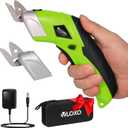 Cordless Electric Scissors, VLOXO Cardboard Cutter Electric Fabric Scissors with Blades Rechargeable Powerful Fabric Cutter for Crafts Leather Carboard Carpet Plastic Felt with Case Green CS4001