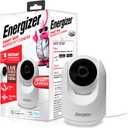 Energizer Smart 1080p Indoor Pan & Tilt Wired Camera, Motion Tracking, Two-Way Conversation, Night Vision, Instant Notifications, Works with Google Home and Alexa, Night Vision, White