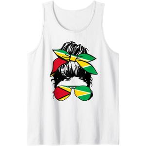 Guyanese Girl Guyana Flag Pride Tank Top (White, S)