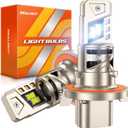 SEALIGHT H13/9008 Bulbs, 52,000LM 1000% Bright S6 Pro H13 Bulb with 2025 4th-Core LED Chips, Ultra 80,000hrs+ Lifespan 9008 Drving Light, 6500K White 1:1 Design Size Plug and Play Fog Light, Pack of 2