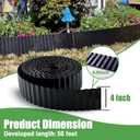 Quibbay Metal Corrugated Garden Edging, 4" x 50Ft Landscape Edging for DIY Flower Beds, Flexible Bender Border for Lawn, Garden and Yard, Sturdy Galvanized Garden Edging, Black