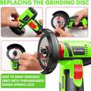 Cordless Angle Grinder, 3 Inch Mini Angle Grinder Tool With 2pcs 16.8V 2000mAh Batteries and 5 Grinding Wheel,19500rpm Metal Grinders for Cutting, Grinding and Polishing Emerald Green