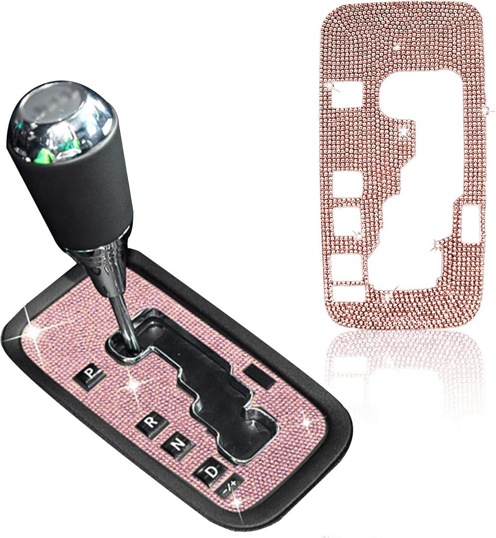 HAOBO Bling Gear Shift Box Frame Cover Trim Sticker, Shift Panel Cover, Gear Shift Panel Trim Sticker, Bling Car Interior Accessories for Women Men Compatible with Most Vehicles