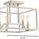 Designers Fountain Uptown 4 Light Semi-Flush Ceiling Light, Satin Platinum, 88411-SP