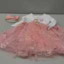 IBTOM CASTLE First Birthday Outfit Baby Girl Long Sleeve Embroidered Tutu Princess Dress and Headband Cake Smash Outfit 9-12M