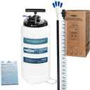 FIRSTINFO A1106USY5 Patented Third Generation 15L Pneumatic/Manual Oil Vacuum Extractor | Safety Pressure Gauge | 51 Inch Tube | 11.8 feet Tubes Length | Thinnest Tube | Taiwan