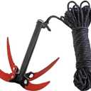 Outdoors Grappling Hook Survival Tool with Rope Folding Boats Anchor Sturdy Durable for Folding Grass Cutter Grass Cutter Water Grass Remover Fishing Water Grass Puller with