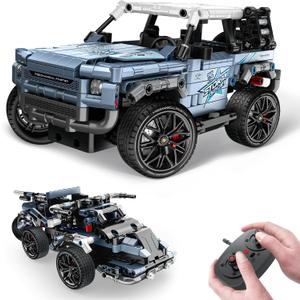 OWNONE 1 Off Road Pickup 4x4 Building Kit, 2 in 1 Stem Building Toy with Remote Control, Technique Race Car Building Toy for Kids, Birthday Gift Idea for Boys Ages 6+ (503 PCS)