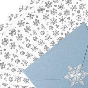 Yexiya 520 Pcs Winter Glitter Snowflake Stickers for Envelope Seal Label Dot Self Adhesive Sticker Seal for DIY Crafts Christmas Greeting Card Box Decoration (Silver, 10 Sheets)
