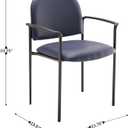 Flash Furniture Tiffany Side Reception Chair with Armrests, Stackable Vinyl Waiting Room Chair for Commercial or Residential Use, Navy, 23.5"Dx23.75"Wx33.25"H