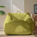 MAXYOYO Bean Bag Chair, Floor Sofa with Handle, Bean Bag Chairs for Adults and Kids, Teens Living Room Bean Bag, Accent Sofa Chair with Pocket for Gaming Reading Relaxing (Green)