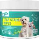 Eye Wipes for Dogs & Cats, Hypoallergenic Pet Eye Wipes, Soothing Cleansing Eye Wash Pads for Gently Remove Eye Debris, Discharge, Mucus Secretions-100 ct