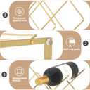 Urban Deco Gold Wine Rack Small Countertop for Cabinets – 5 Wine Holder Countertop Stylish and Compact Small Wine Racks