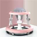 Baby Walker Adjustable Baby Walkers for Baby Boys/Girls with Easy Clean Tray, Baby Essentials Baby Walker with 6 Universal Wheels, Universal Wheeled Walker, 6-18 Months (Color : Pink)