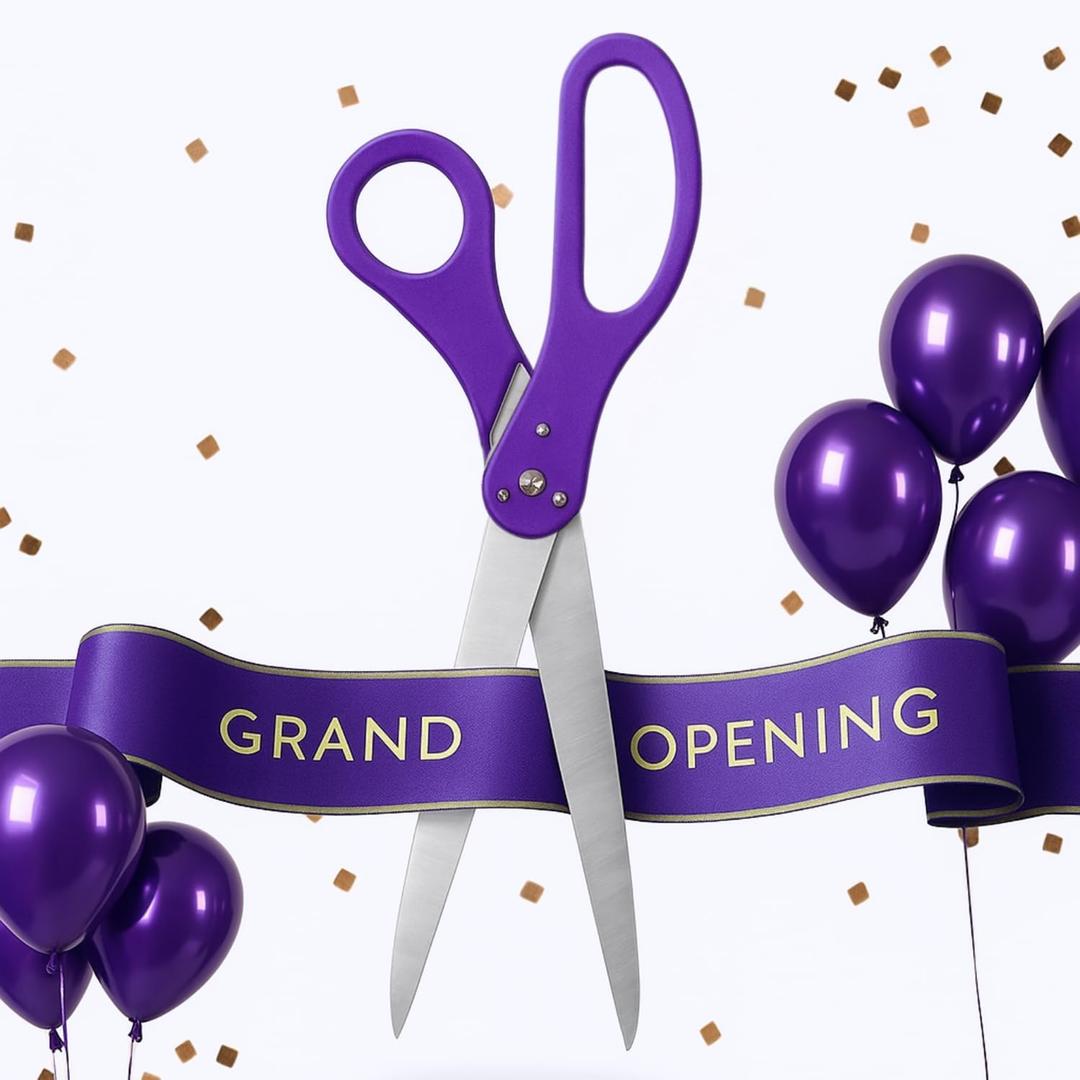 25 Inch Giant Purple Scissors - Large Grand Opening Scissors for Ribbon Cutting Ceremony Oversized Shears for Business Openings Inaugurations and Special Events