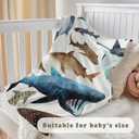 SPBL&L Ocean Whale Shark Kids Blanket, Coastal Beach Marine Life Shark Throw Blanket Gifts for Kids Boys Girls Nursery Room Bedroom Couch Bed Decor, Ocean Nursery Decor, 29.5x40Inch