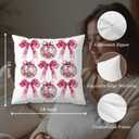 ROXMART Coquette Pink Bow Disco Ball Pillow Covers 18x18, Preppy Girly Room Decor, Trendy Bow Mirror Ball Decorative Pillow Covers for Couch Sofa Girls Bedroom Dorm Apartment (Style06)