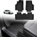 TripleAliners Floor Mats Compatible with 2025+ Tesla Model Y Juniper Standard Accessories TPE Full Set Floor Liner Full Coverage All-Weather Cargo Liner Anti-Slip Custom Fit (for Standard Trim ONLY)