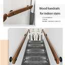 Professional Non-Slip Wood Handrails for Indoor Stairs, Rustic Industrial Wooden Handrail Complete Kit, Wall Mounted Stairs Banister Rail Home Lofts Deck Corridor Support Rod (Size : 10ft/300cm)