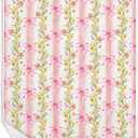 Coquette Pink Bow Floral Kitchen Towels, Rustic Flower Botanical Dish Tea Towels for Kitchen Decor, Girly Pink Striped Floral Hand Towel for Bathroom Decor, 16x24 Inch (Color-01)