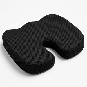 Memory Foam Seat Cushion for Office Chair  Tailbone, Sciatica & Back Pain Relief  Ergonomic Chair Pad for Long Sitting, Car Seat, Gaming, Postpartum, Hemorrhoids, Coccyx Support (Black)