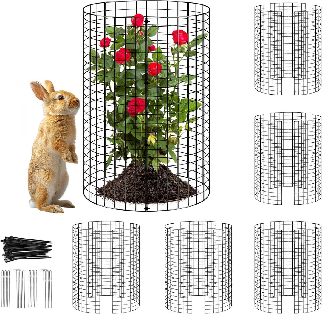 5 Pack Plant Protector from Animals, Wire Mesh Plant Cages for Garden Sturdy Metal Plant Protectors to Keep Rabbits, Squirrels, and Animals Out Ideal for Vegetables, Flowers, and Outdoor Plants