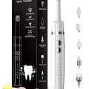 Tooth Polisher, Rechargeable Tooth Whitening Kit for Teeth Cleaning and Whitening, with 3 Tooth Polish Paste and 5 Brush Heads, LED Light, Easy to Use at-Home Personal Dental Care Kit