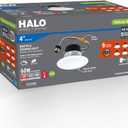 HALO 4 inch LED Recessed Lights with Selectable Color Temperature Dimmable Baffle Can Light Trim 6-Pack for Indoor Outdoor Ceiling Installation LT4069FS1EWHR 6-Pack, 5 CCT