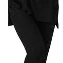 BTFBM Two Piece Sets for Women 2026 Casual Lounge Set Matching Oversized Shirts Leggings Workout Airport Travel Outfits (Medium, Black)