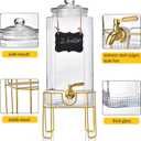 Drink Dispenser,2 Gallon Drink Dispensers for Parties,Beverage Dispenser with Stand,Glass Lid and Stainless Steel Spigot Leak-proof, Ideal for Lemonade,Juice, Tea, and Party Drinks
