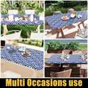 2 x Smiry Rectangle Table Cloth Cover, Waterproof Elastic Fitted Picnic Tablecloth for 5 Foot Tables, Wipeable Flannel Backed Vinyl Tablecloths for Camping, Dining, Outdoor (Navy, 30" x 60")
