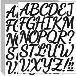 Bemeol 864 Pieces Letter Stickers 24 Sheets 2 Inch Self Adhesive Stickers Letters for Bulletin Board Classroom Mailbox Door Home Decor(Black)