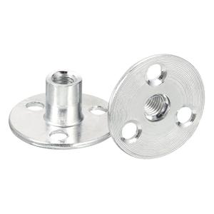uxcell M8 Brad Hole Tee Nut, 15pcs Carbon Steel Round Base Screw-in T-Nuts Furniture Hardware Flange Female Thread Insert Nuts