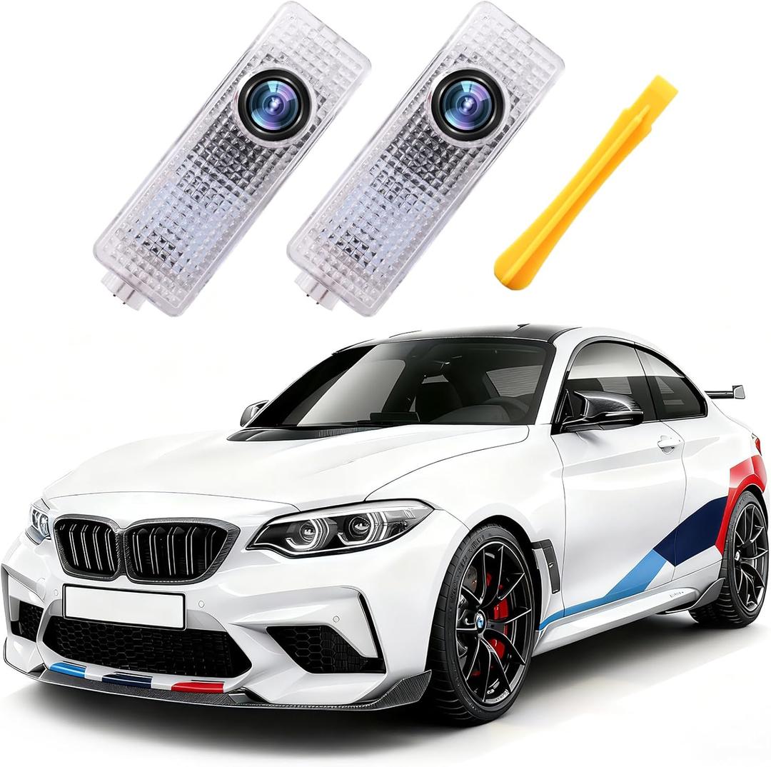 Car Door Light M Logo Projector, Customized Logo Shadow LED Lights Compatible with 1/3/4/5/6/7/X1/X2/X3/X4/X5/X6/M/GT Series Car M Accessories (M)