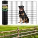 Welded Wire Fence, 100t(L) x 36inch(H) PVC Anti-Rust Coated Wire Mesh, 2 Inch x 3 Inch 16GA Garden Edging Border, Roll Metal Animal Barrier for Yard Vegetable Plant Protection Poultry Netting