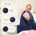 CuteKing Weighted Blanket (7lbs, 40"x 60", Navy Blue) Heavy Blanket for 90-100lbs, Weighted Blanket for Cooling & Heating with Premium Glass Beads, Thick Blanket All-Season