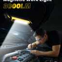 Magnetic Work Light, 3000LM LED Light Bar, 5200mAh Rechargeable Magnetic Underhood Work Light with Hooks, Cordless Battery Powered Mechanic Light for Inspection Workshop Emergency, 4 Lighting Modes