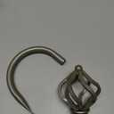 KAMANINA Decorative Curtain Drapery Holdbacks for Wall, Antique Silver Curtain Tiebacks Holders with Screws Wall Mounted for Drapes Window Home Decoration, Twisted Cage Finials, 1 Pair/2 Pack, Small