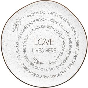 Pavilion Gift Company - Love Lives Here - 10.5" Serving Tray Platter Plate Thanksgiving Fall Serveware Friendship Family Housewarming Apartmentwarming