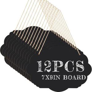 Harloon 12 Pack 9"x7" Double Sided Hanging Chalkboard Signs with String, Wood Chalkboard Price Tags, Memo Message Sign Erasable Message Board for Home Weddings Kitchen Party Event Label(Cloud)