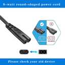 AC Power Cord Cable for Electric Lunch Box, Crockpot, Mini Fridge Charger - Universal 110V 120V 2 Prong Appliance Charging Wire