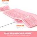 MEETION Ergonomic Keyboard and Mouse Combo, 2.4G Cordless Split Keyboard with Cushioned Palm Rest, Vertical Wireless Mouse, Natural Typing Full Size Keyboard, for Windows/Mac Pink