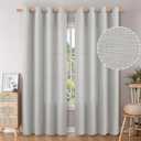 BGment Faux Linen Curtains for Living Room 84 Inch Length 2 Panels Set, Burlap Textured Thick Long Curtains Light Filtering Privacy Window Drapes with Grommet, 52 Inch Wide Each Panel, Light Grey