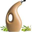 Miamolo Ceramic Oil Dispenser for Kitchen 23oz, Cooking Olive Oil Dispenser with Handle & Spout Suitable for Storage Oil Vinegar Coffee Syrup Liquids
