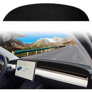 Model 3 Model Y Dashboard Cover Interior Tesla Accessories Compatible with Model Y/3 2017-2021 2022 2023 (Black)