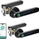 IRONZON 2 Pack Fingerprint Door Lock with Handle Smart Door Lock with Keypad for Home Hotel Office Apartment Bedroom